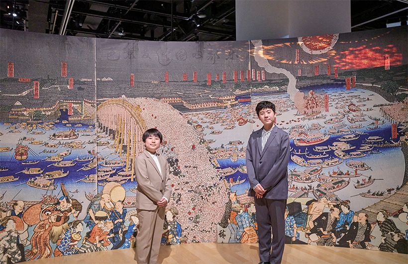 芝居小屋の楽屋風景を描いた作品