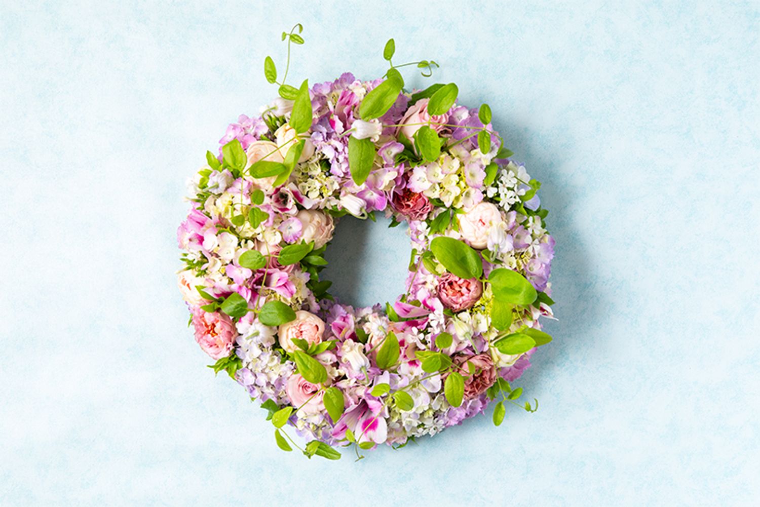 6月の生花のリース。