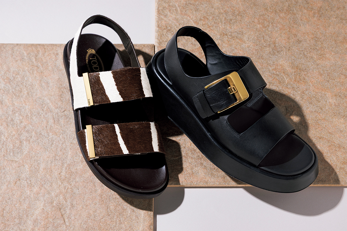 TOD'S サンダル プラットフォームタイプ TOD'S】夏の足元が一気に垢抜ける ベーシックで上質な素材のサンダル