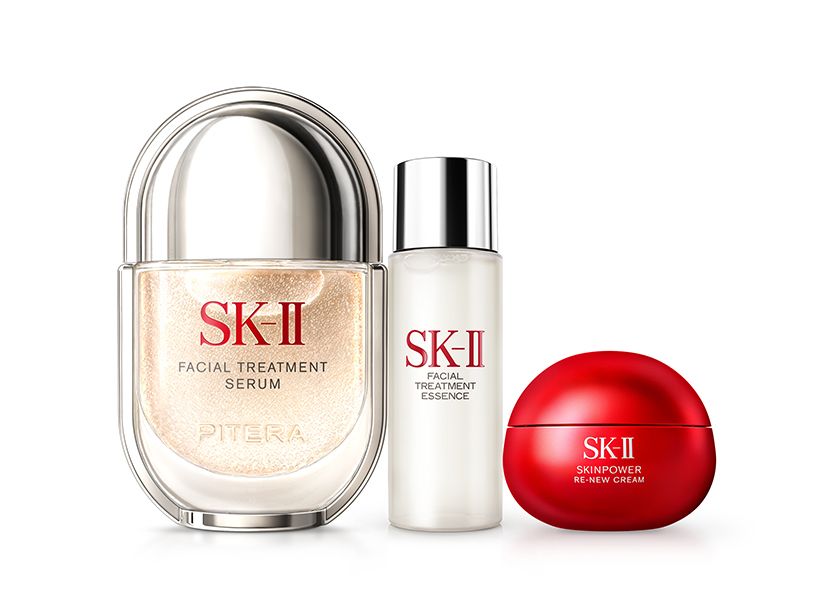 内容:SK-II フェイシャル トリートメント セラム 50ml、フェイシャル トリートメント エッセンス30ml、スキンパワー リニュー クリーム 15g