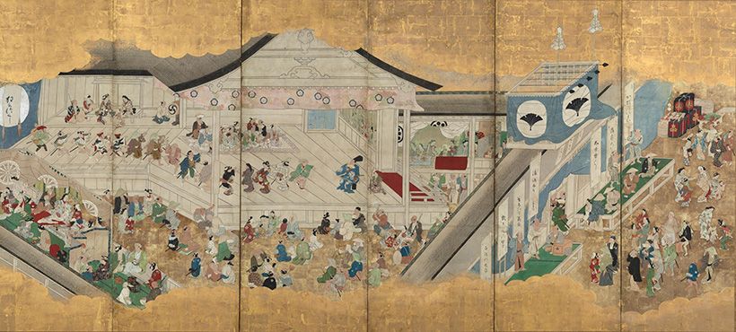 重要文化財 菱川師宣 「歌舞伎図屛風」 所蔵:東京国立博物館蔵 Image: TNM Image Archives