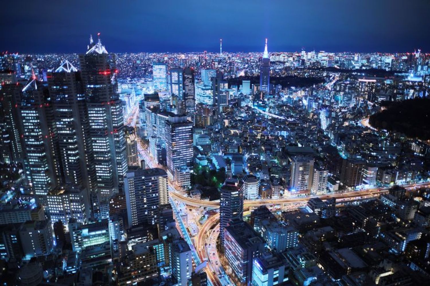 54階から望む夜景は圧巻。昼間とはまた異なる雰囲気を楽しめる。