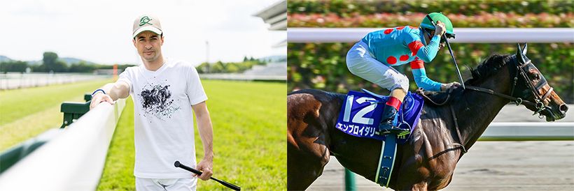 左:日本を愛し、現在は京都在住のルメール騎手。右:今年の「ヴィクトリアマイル（G1）」を勝利し、連覇を果たす。
