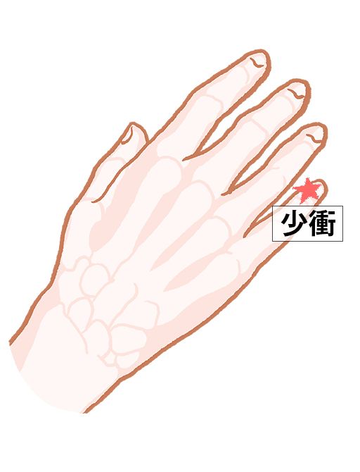 少衝（しょうしょう）：心経のツボ