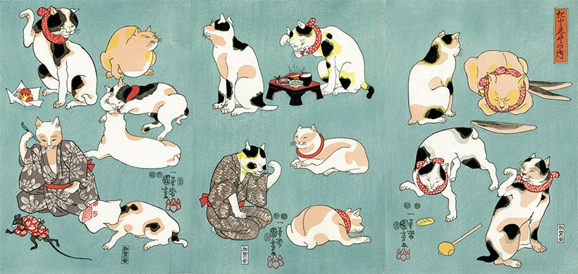 「たとゑ尽の内」三枚続き（縦36.5×横76.7センチ）版画のみ6万6000円／アダチ版画研究所　写真／アダチ版画研究所