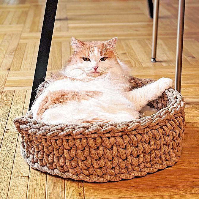 職人が手編みで仕上げる、寝心地を追求した猫用ベッド
