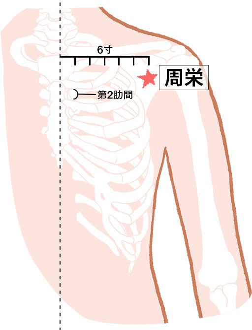 周栄（しゅうえい）：脾経のツボ