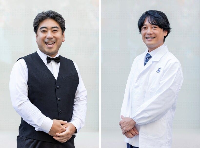 右・<銀座 吉澤>専務取締役・吉澤裕介さん。左・<銀座 みかわや>4代目店主・渡仲晋平さん。
