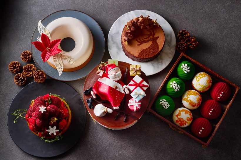 「パレスホテル東京」の2026年クリスマスケーキ。新作4種をはじめ、定番のショートケーキやモンブランなど全9種が揃う。