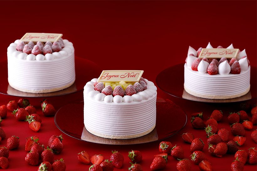 「ホテルニューオータニ」の2026年のクリスマスケーキ。定番の「スーパーシリーズ」から、今年は新たなショートケーキが登場。