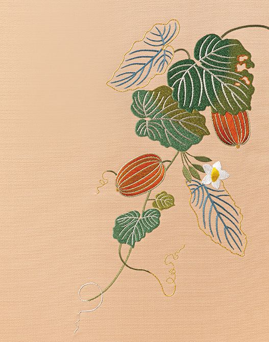 連載「絹糸に託すいのちの輝き」10月 日本刺繍作家・草乃しずかさんの烏瓜