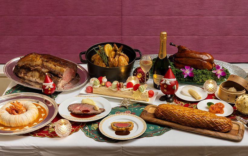毎年人気のクリスマスメニューのほか、ブフェ台には大人気の北京ダックや点心、サラダや麺類など、和洋中50種以上の料理やスイーツが並びます。