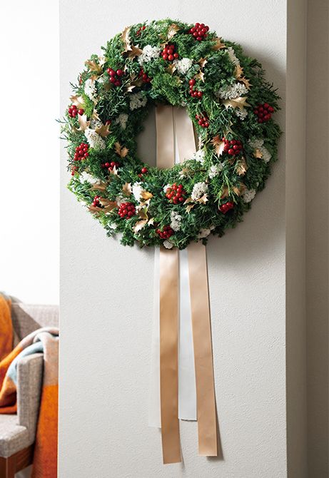 宙花クリスマスのフレッシュリース