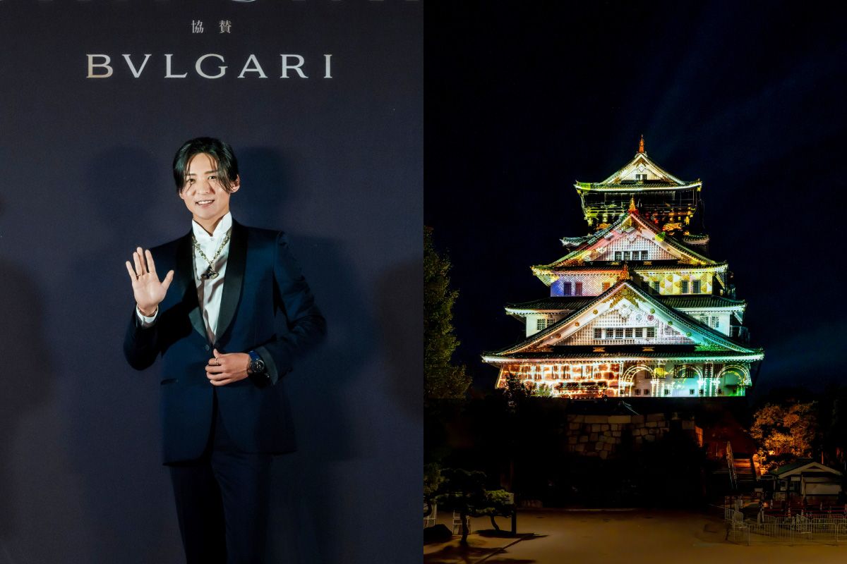 目黒蓮さんが点灯式に登場　大阪城でイタリアとの友好を祝う光の演出「SINFONIA」がスタート