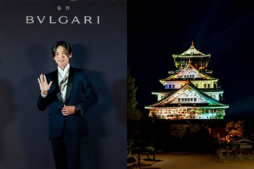 目黒蓮さんが点灯式に登場　大阪城でイタリアとの友好を祝う光の演出「SINFONIA」がスタート