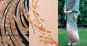 きものの文様【熨斗（のし）】鮑の肉を薄くはぎ、伸ばして乾燥させた「のしあわび」が語源