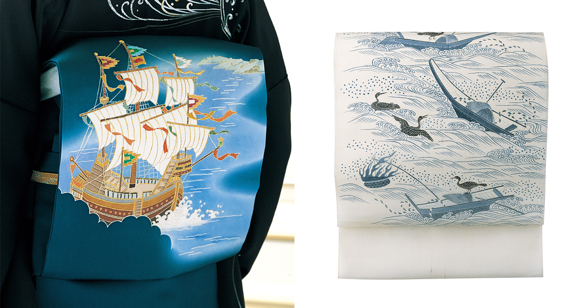 きものの文様【舟（ふね）】島国になじみ深い船の文様は室町・桃山時代