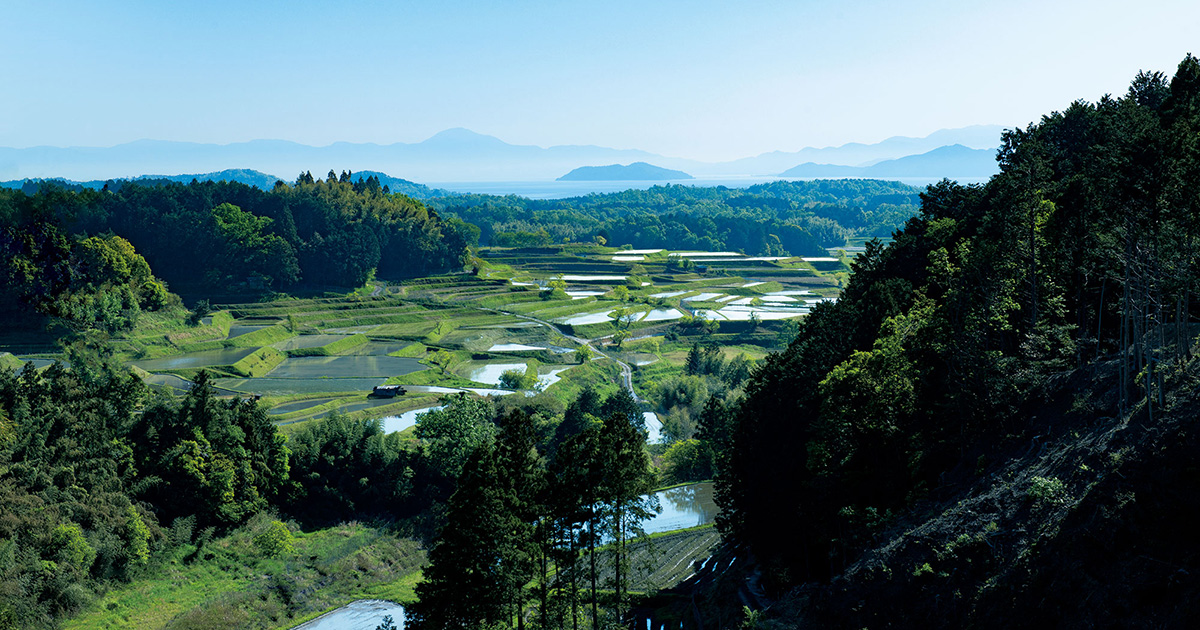 ふるさとの絶景【滋賀県】彼方に見えるのは琵琶湖と沖島。仰木（おおぎ