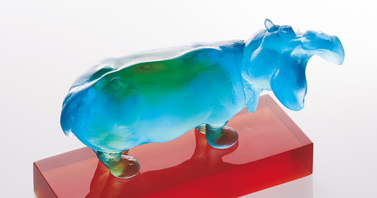 開運招福】幸運の金色カバ置物【金運アップ】